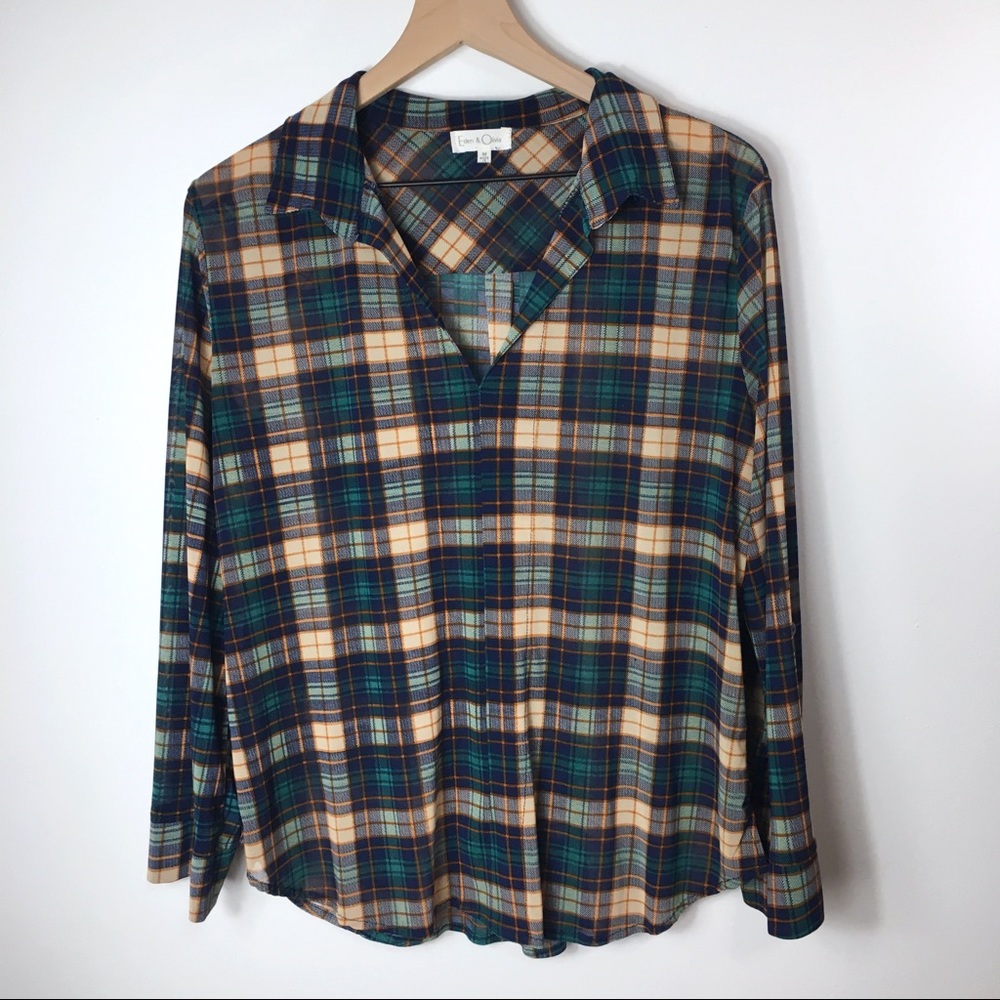 Eden & Olivia Pullover Plaid Tunic, M